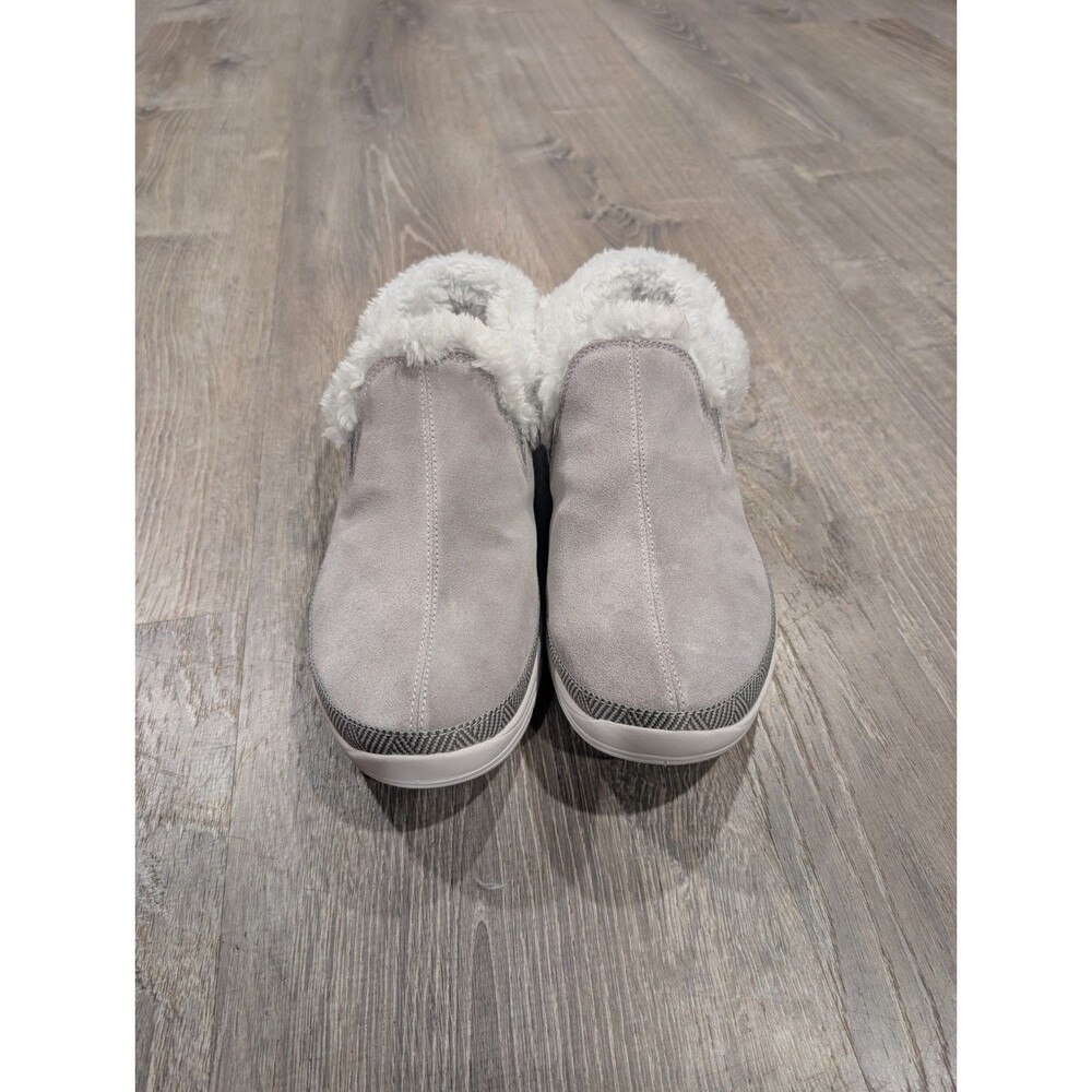Ryka Adventure Mid Grey Suede Faux Fur Warm Weather Slip On Bootie Sneakers 11W